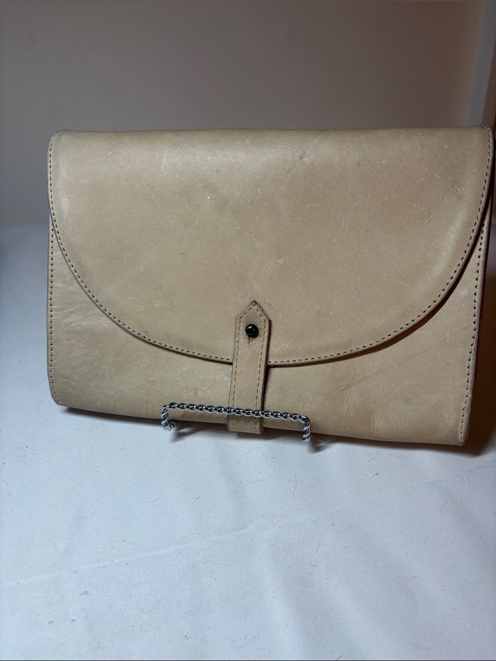 ABLE Tan Leather Clutch Pouch Small Tablet Case